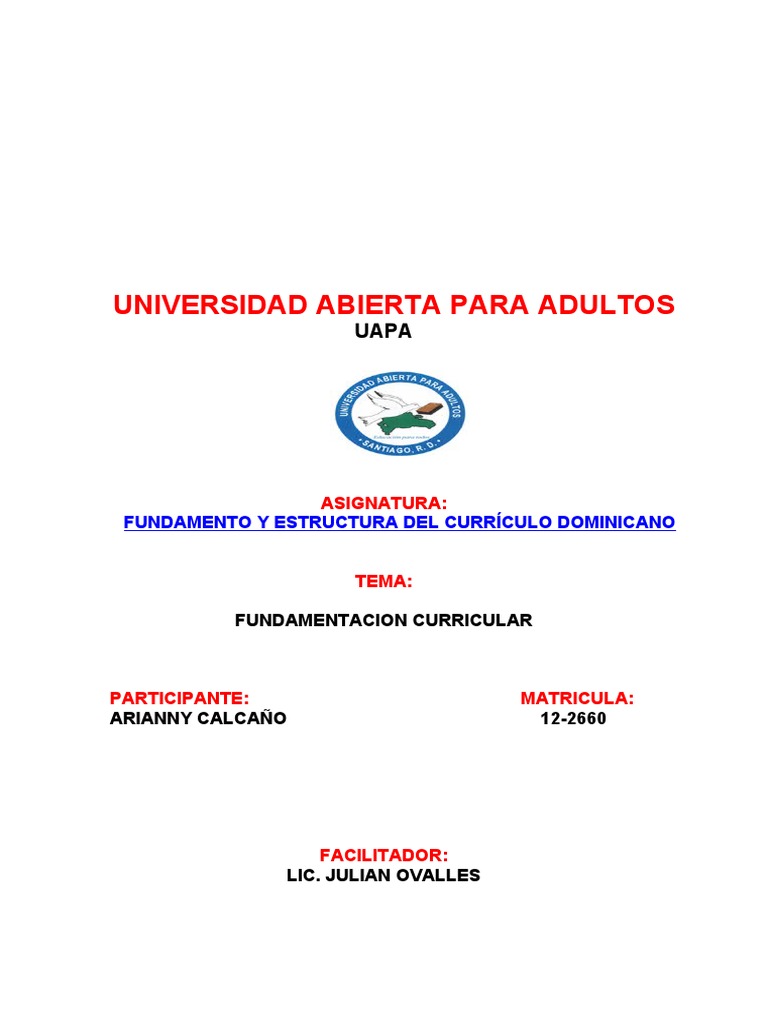 Daneiris Curriculo | PDF | Plan de estudios | Educación de la primera ...