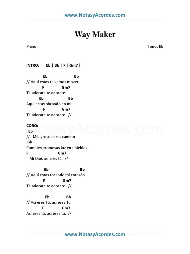 Way Maker acordes y letra | PDF