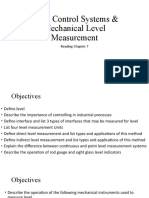 Level Control Systems & Mechanical Level Measurement: Reading Chapter 7