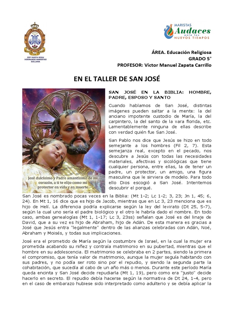 San José: Padre y Santo en la Biblia | PDF | San José | María, madre de ...