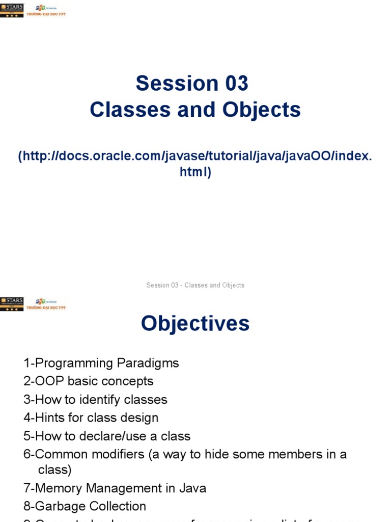 Session03 3 Slots Classes and Objects SuTV | PDF | Constructor (Object ...