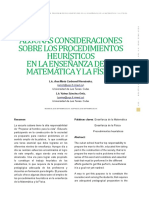 Algunas Consideraciones Sobre Los Procedimientos Heurísticos en La Enseñanza de La Matemática Y La Física