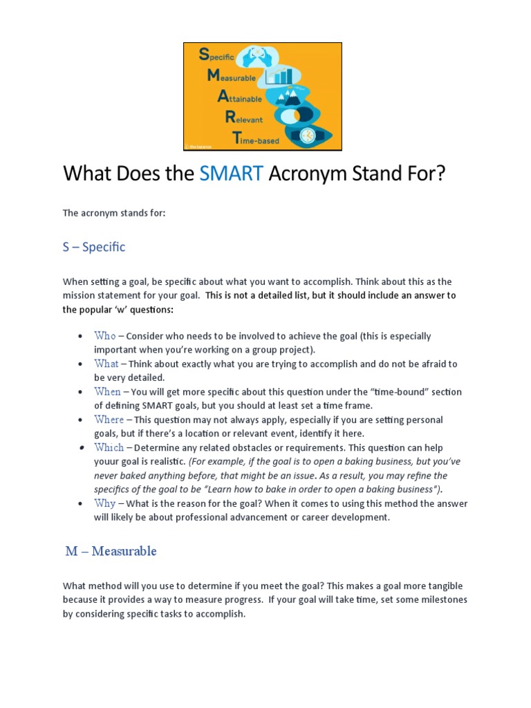 What Does The Acronym Stand For? Smart PDF Goal Mobile App