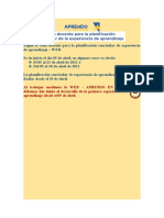 Según La Guía Docente para La Planificación Curricular de Experiencia de Aprendizaje