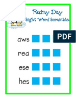 Rainy Day Sight Word Scramble Cards