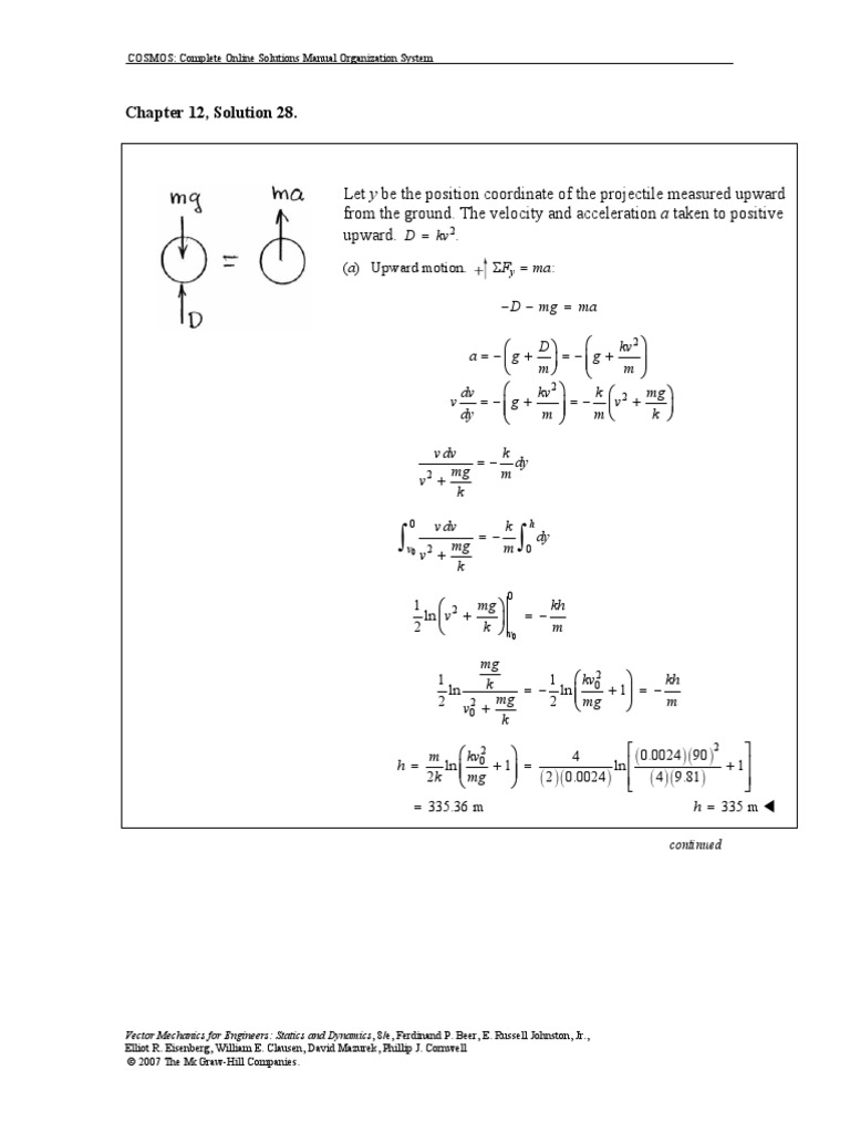 Chapter 12, Solution 28 | PDF | Kinematics | Geometry