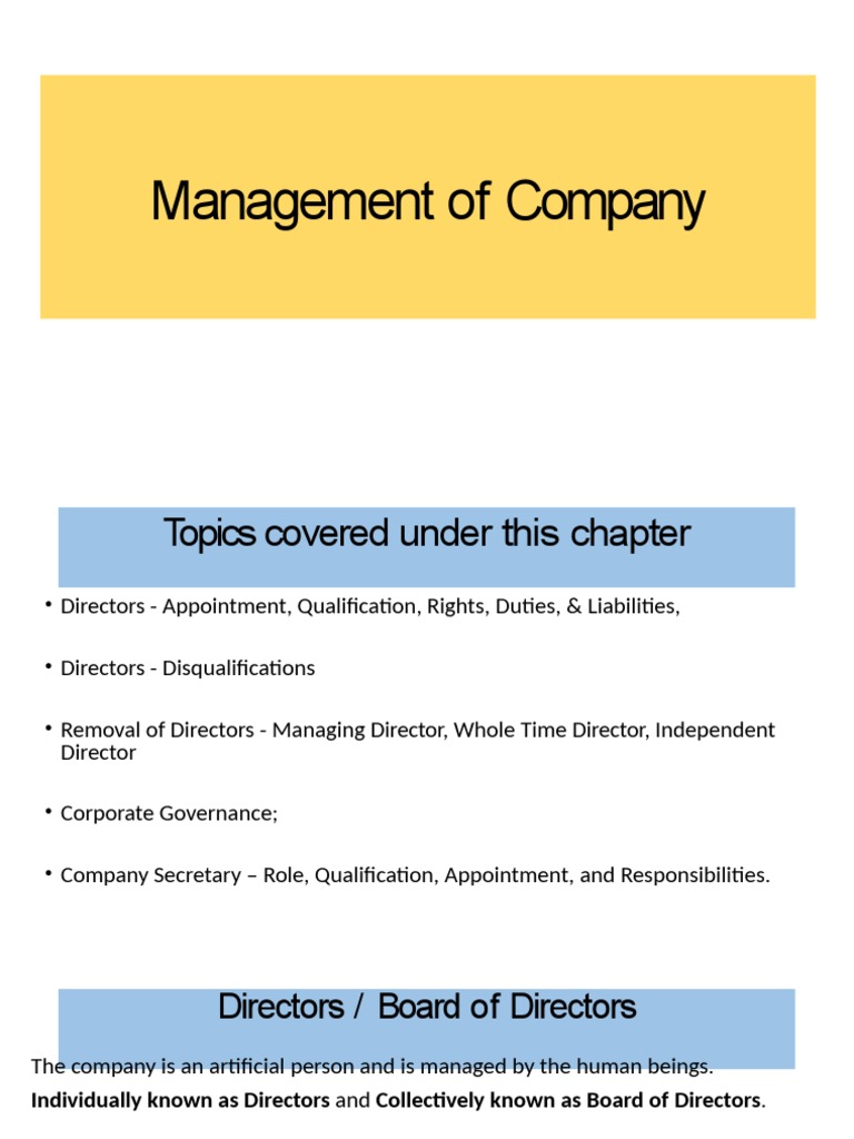 Directors & Corporate Governance Guide | PDF | Board Of Directors ...