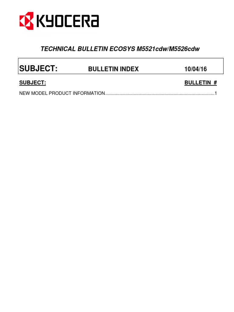 BULLETIN - #1 EC - M5521cdw-M5526cdw | PDF | Fax | Microsoft Windows