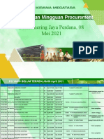PT - Komering Jaya Perdana, 08 Mei 2021: Laporan Mingguan Procurement