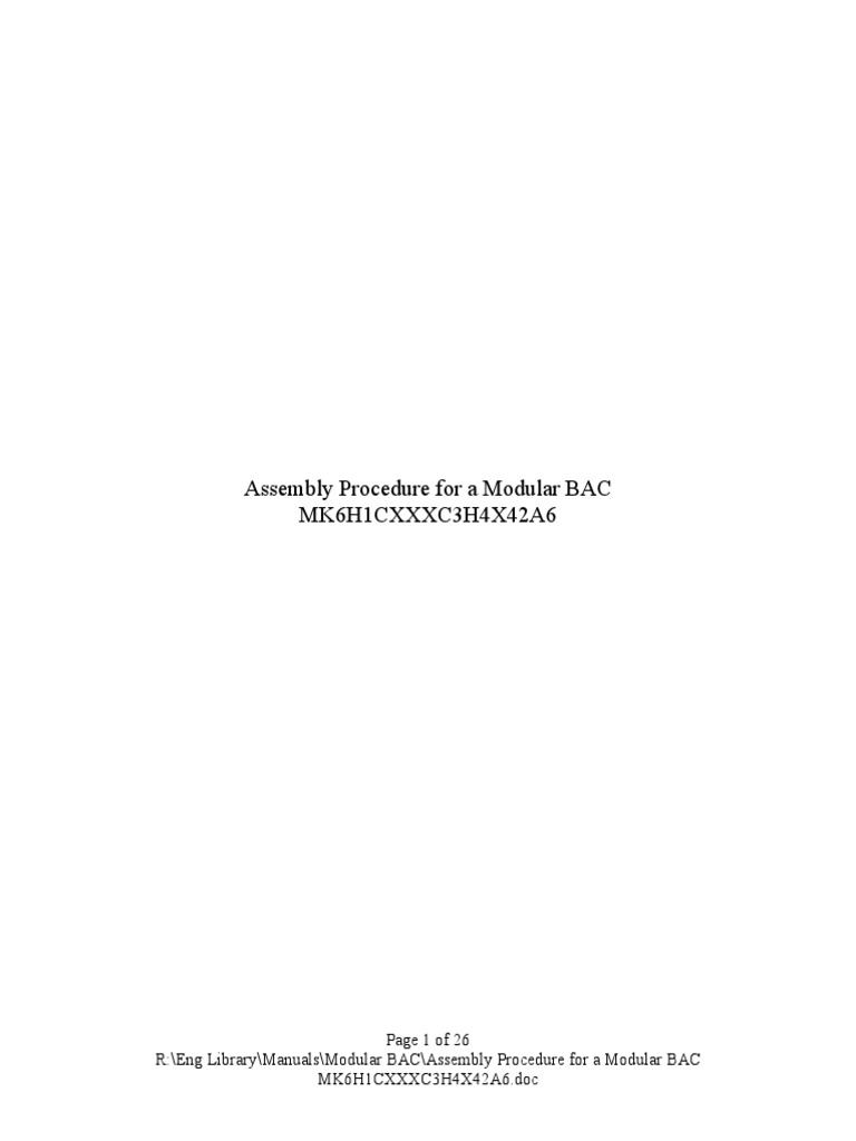 Modular BAC Assembly Guide | PDF | Screw | Manufactured Goods