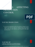 Factors Affecting Production Control