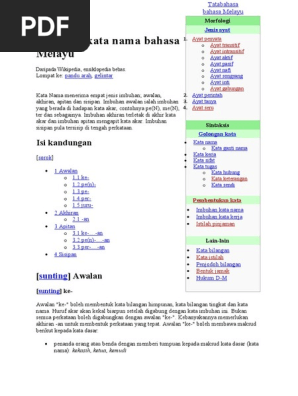 Imbuhan Kata Nama Bahasa Melayu
