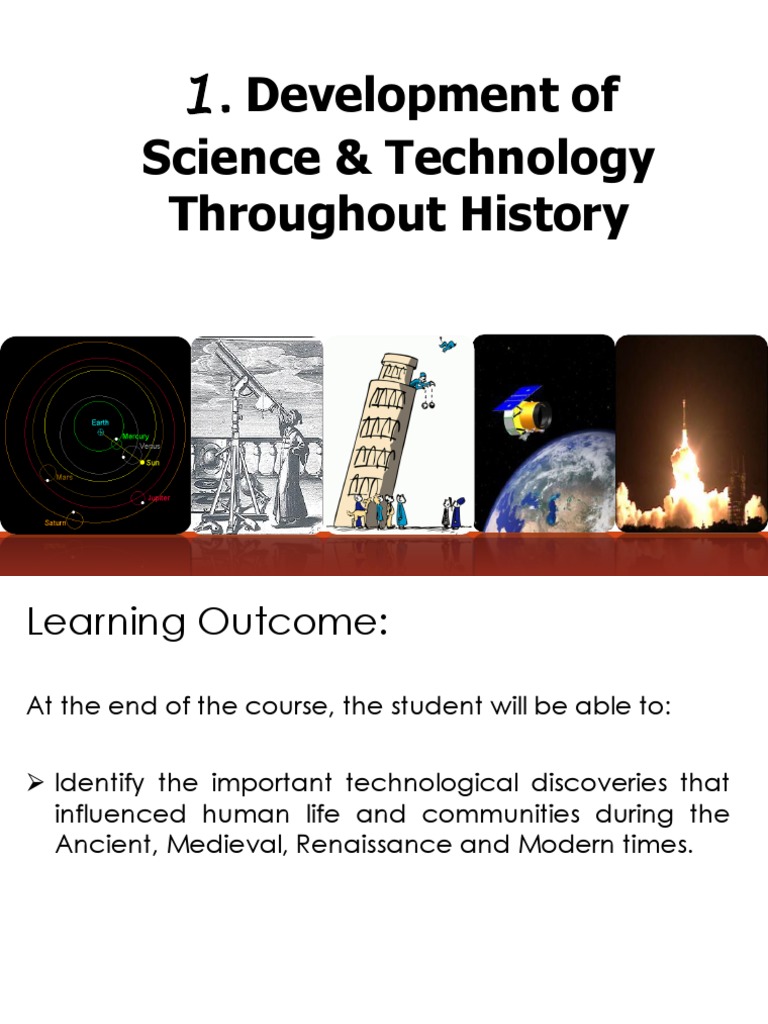 Development of Science and Technology Throughout History | PDF ...