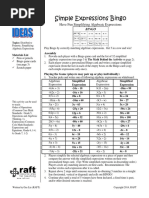 Simple Expressions Bingo: Have Fun Simplifying Algebraic Expressions
