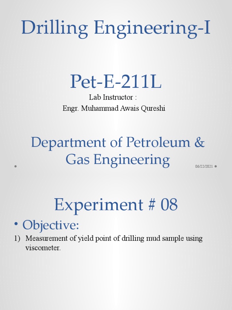 Lab 8-Measurement of Yield Point of Drilling Mud Sample Using Rheometer ...