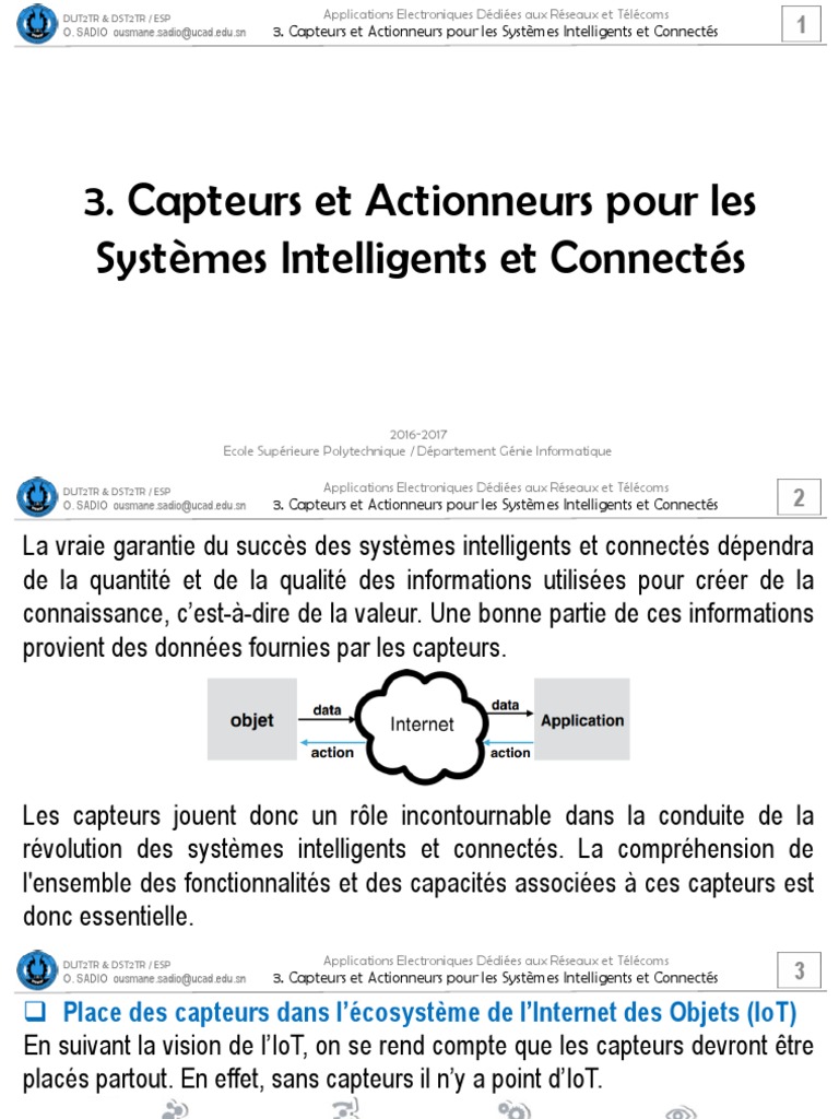 Capteurs et Actionneurs IoT | PDF | Capteur | Électronique