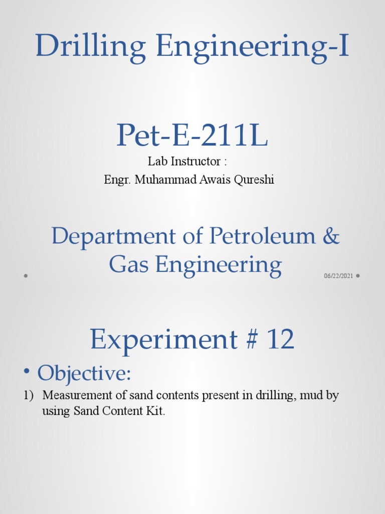 Measuring Sand Content in Drilling Mud | PDF | Oil Well | Chemistry