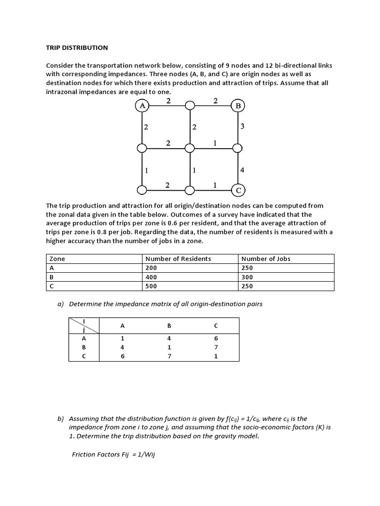 Trip Distribution and Mode Choice Analysis | PDF | Teaching Mathematics ...