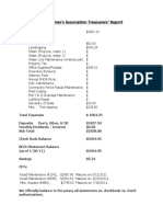 Stoneway Treasurers report For the meeting of 2-17-2011