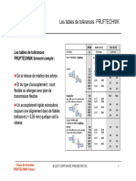 Table de tolérances pour l'alignement d'arbres