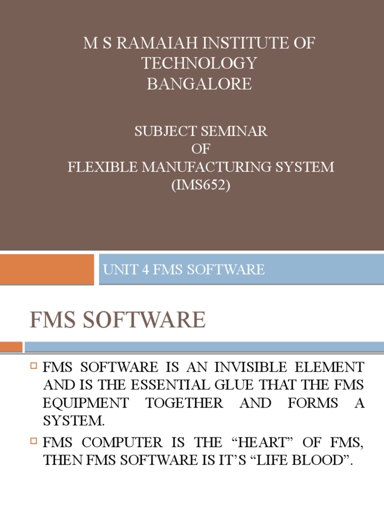 FMS Software Overview and Functions | PDF | Conceptual Model | Computer ...