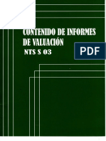 NTS S 03 CONTENIDOS DE INFORMES DE VALUACIÓN