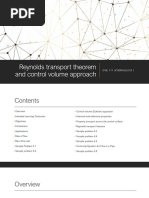 Topic 6 Reynolds Transport Theorem, Control Volume Approach