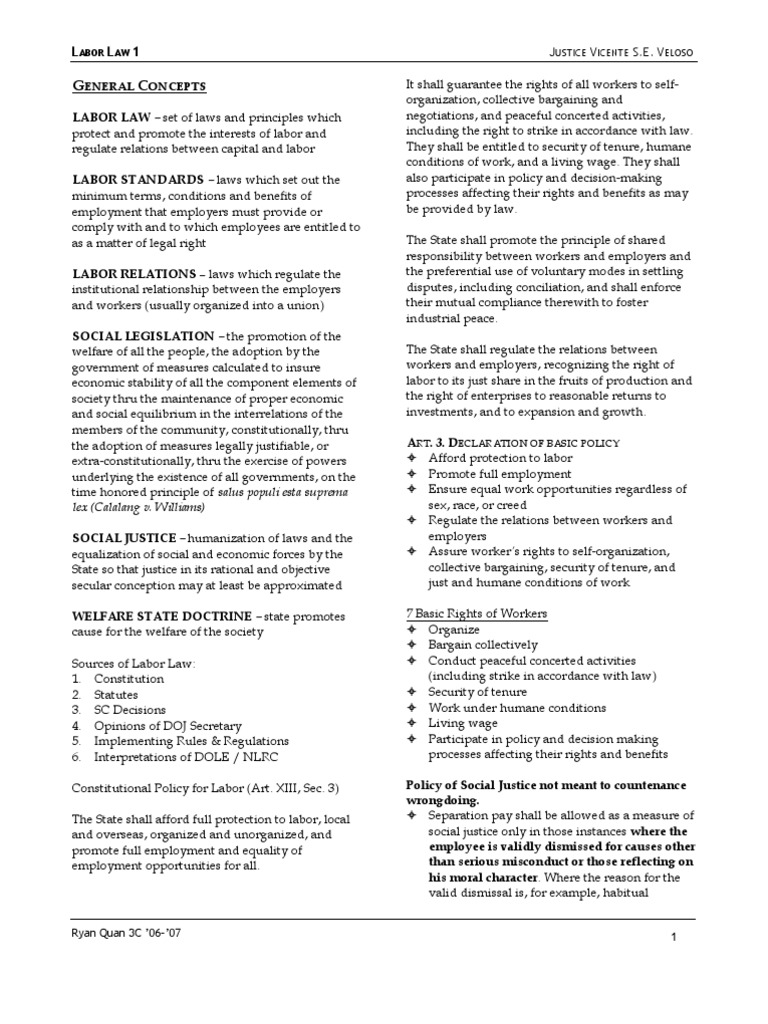 Overview of Labor Law Principles | PDF | Employment | Labour Law