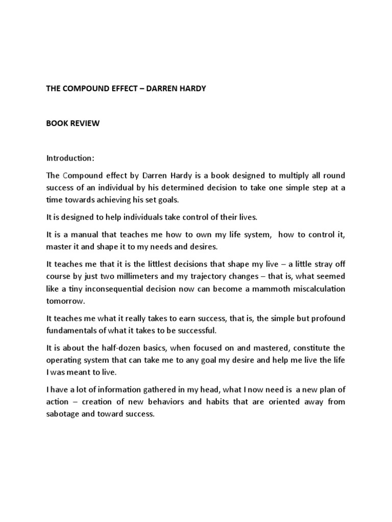 The Compound Effect: A Book Review | PDF | Applied Psychology | Cognition
