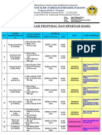 Jadwal Seminar Proposal Dan Seminar Hasil: Sekolah Tinggi Ilmu Farmasi (Stifarm) Padang