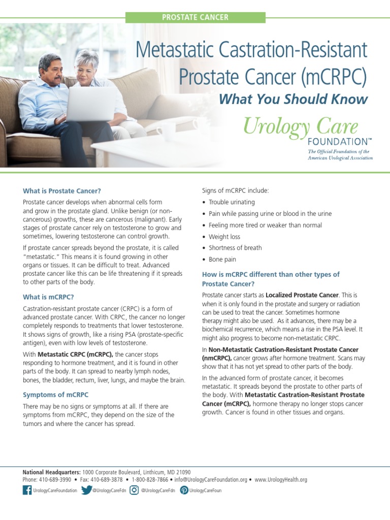 MCRPC What You Should Know Fact Sheet | PDF | Prostate Cancer | Metastasis