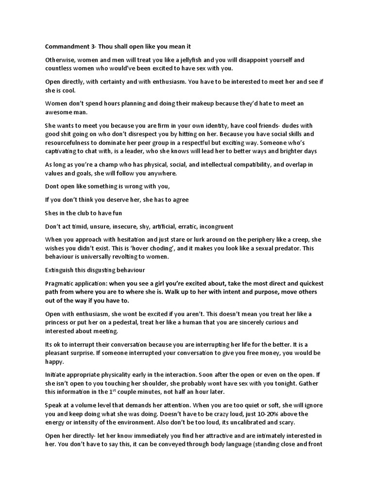 3rd Commandment (10 Commandments of Game) | PDF | Body Language ...