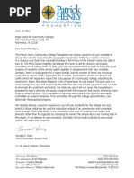 Letter From Patrick Henry Community College To State Board