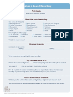 Sound Recording Analysis Worksheet