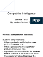 Competitive Intelligence: Seminar Task 1 Mgr. Andrea Gažová, PHD