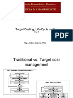 Target Costing, Life-Cycle Costing: Mgr. Andrea Gažová, PHD