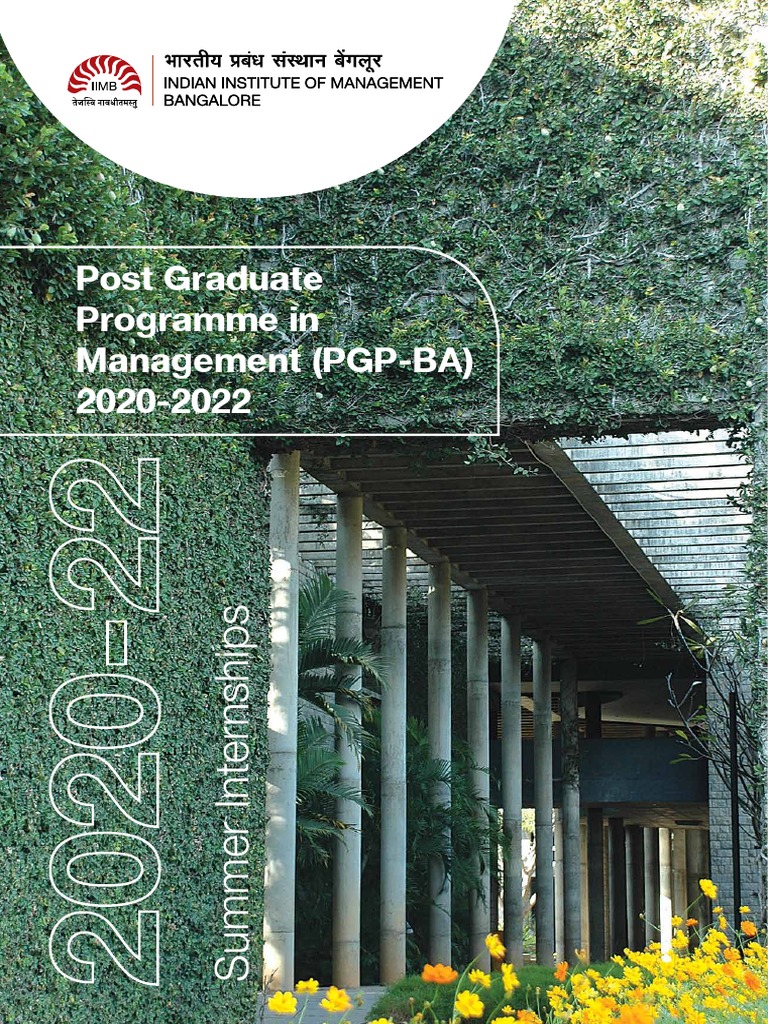 Post Graduate Programme in Management (PGP-BA) 2020-2022 | PDF ...