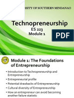 Technopreneurship: University of Southern Mindanao