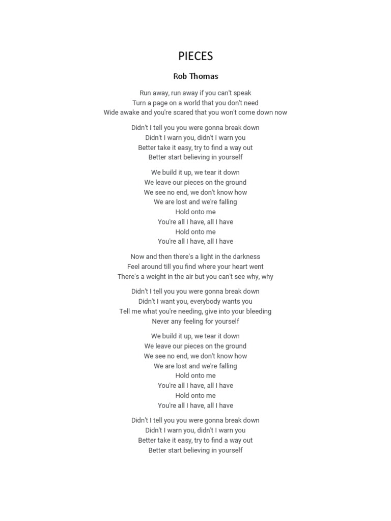 Pieces Rob Thomas PDF