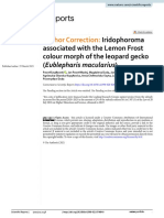 Author Correction Iridophoroma associated with the Lemon Frost colour morph of the leopard gecko (Eublepharis macularius)