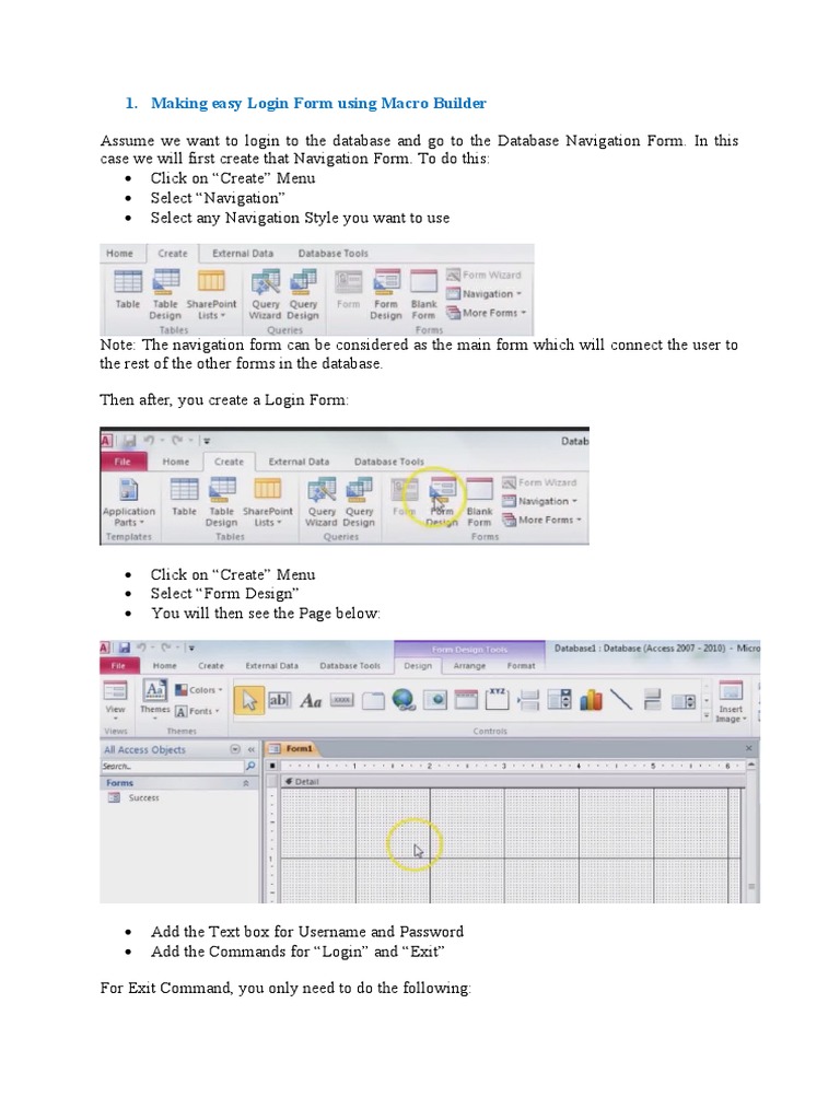Managing Access To Database With Login Forms | PDF | Login | Password