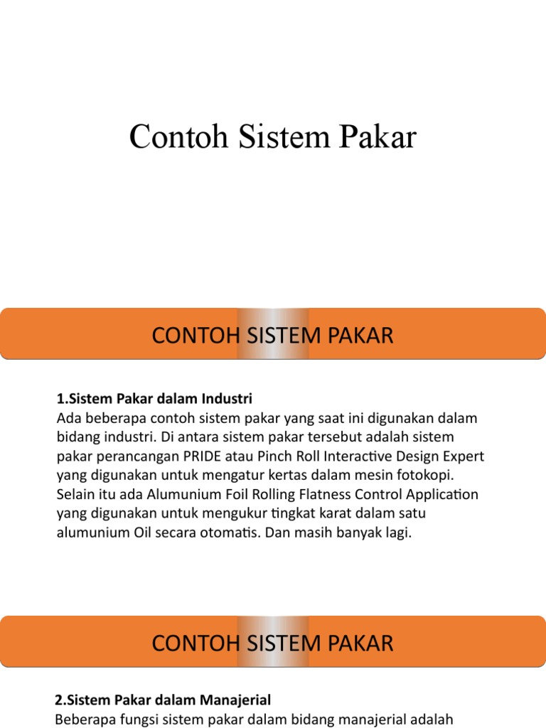 Contoh Penerapan Sistem Pakar | PDF