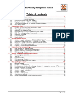 SAP Quality Management Manual Table of c