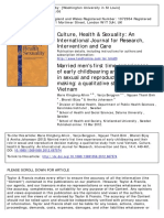 Married Mens First Time Experience of Early Childbearing and Their Role in Sexual and Repriductive Decision Making