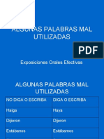 ALGUNAS PALABRAS MAL UTILIZADAS