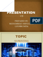 Presentation: Prepared By: Muhammad Abdullah L1F19BSCS0534