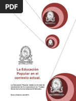 Educacion Popular en el contexto actual. Estudiantes de Trabajo Social