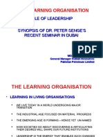 The Learning Organisation: Role of Leadership Synopsis of Dr. Peter Senge'S Recent Seminar in Dubai