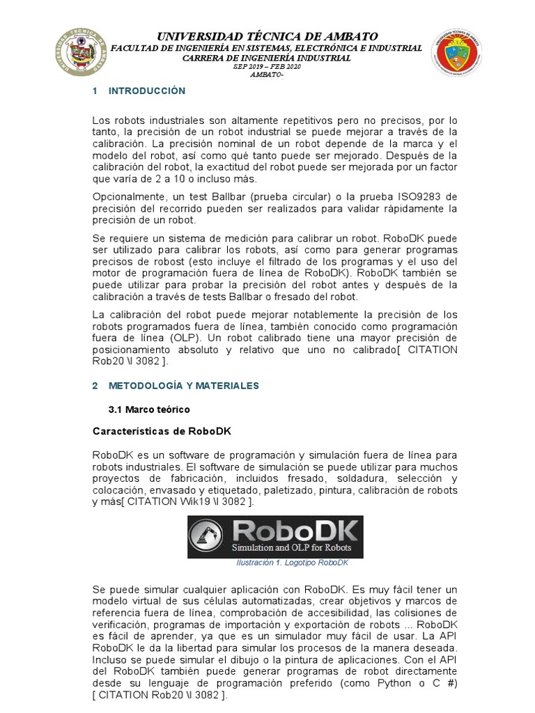 Calibración y Uso de RoboDK en Robots | PDF | Robot | Robótica