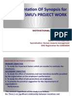 Presentation OF Synopsis For SMU's PROJECT WORK